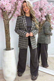Oversized tweed blazer - Bruin