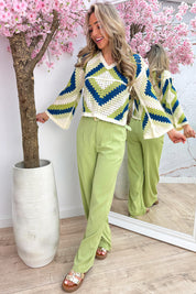 Isla crochet topje - Olijf