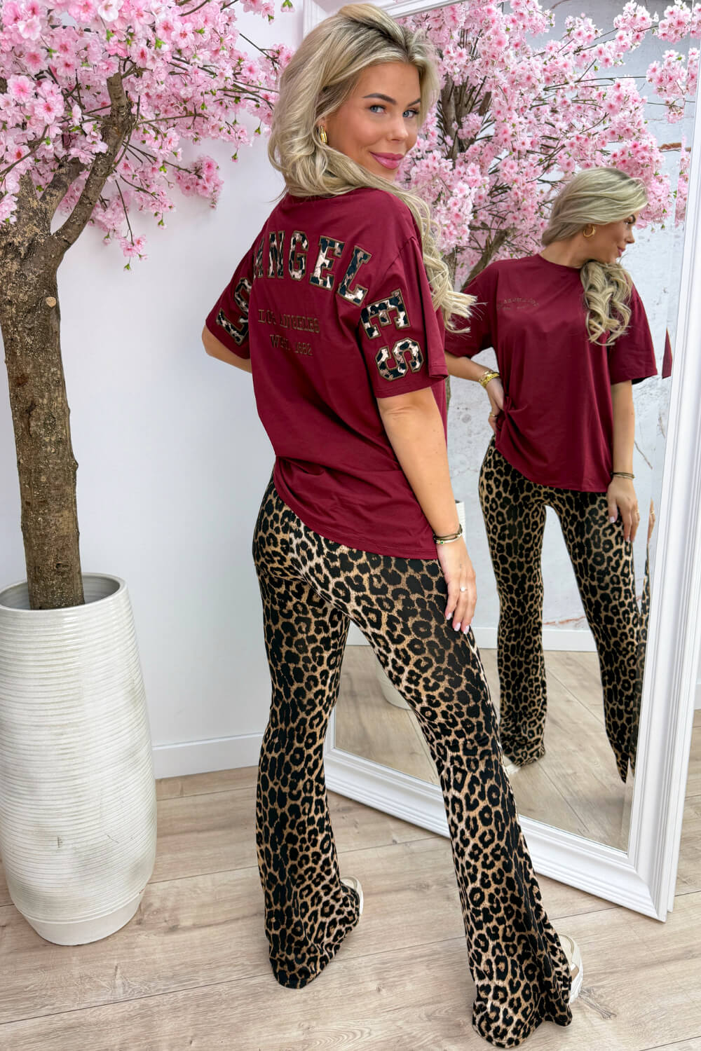 Leopard LA T-shirt - Bordeaux