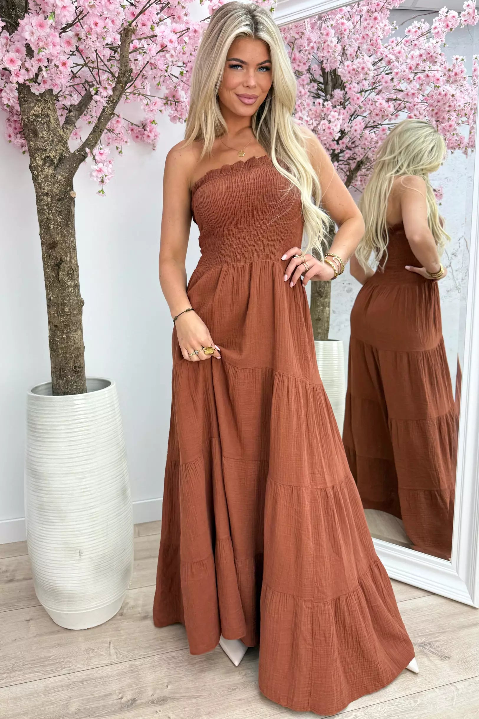 Robe en coton sans bretelles - Roest