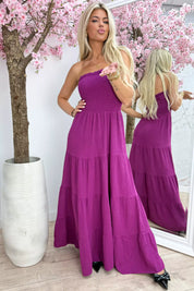 Robe en coton sans bretelles - Berry Purple