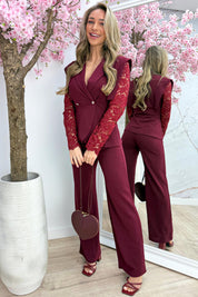 Joyfull lace co-ord - Bordeaux