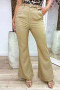Classy flared pantalon (Incl. riem) - Camel