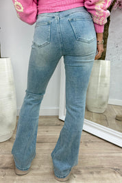 Hight waist flared jeans Y3323-1 - Jeans blue
