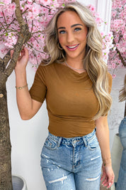 Wardrobe essential basic topje - Cognac