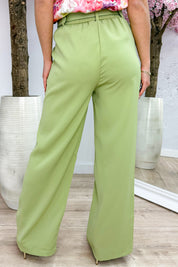 Belted pantalon (Incl. riem) - Olijf