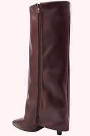 Leather look overlap heels - Bordeaux