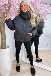 Snow much attitude puffy winterjas - Zwart