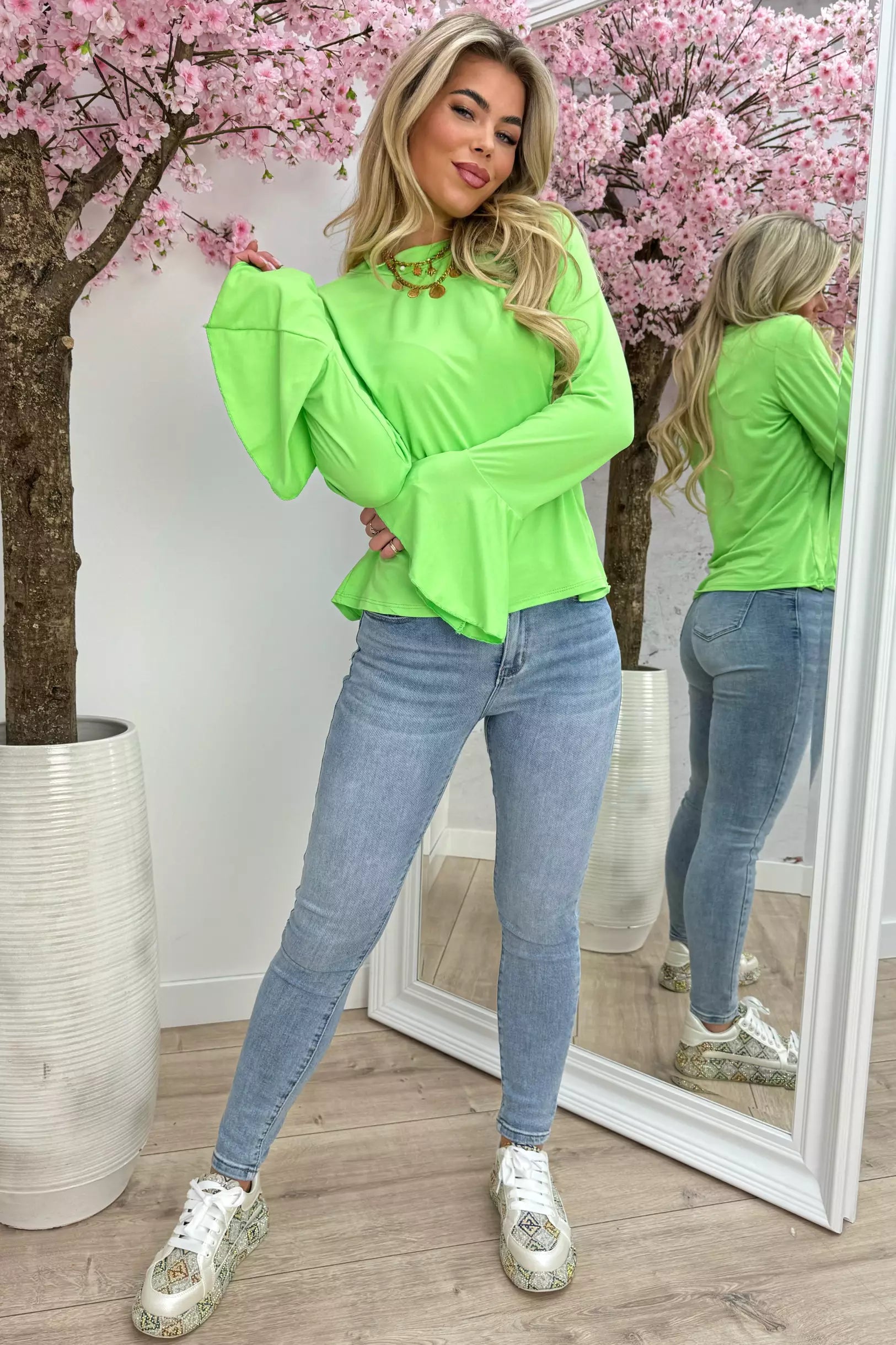 Soft flairy topje - Lime