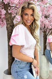Nettes Palmstreifen -Kumpel oben - Pink