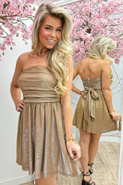 Abito da prua glitter a sorpresa - Camel