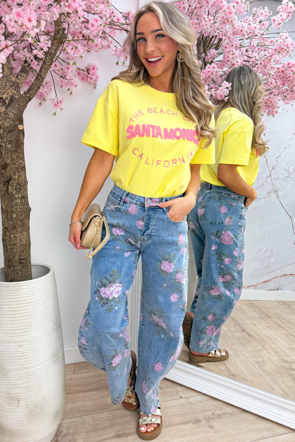 Santa monica teddy T-shirt - Geel