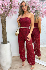 Lace jumpsuit - Bordeaux