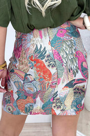 Parrot paradise knot skirt - Fuchsia