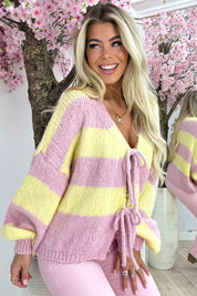 Knitted Bow Vest - Yellow