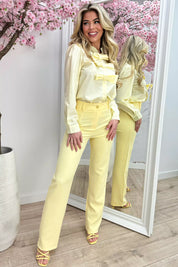 Special bow blouse - Geel