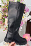 Leather look essential boots - Black