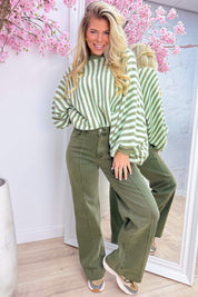 Stitch please wide leg jeans - Army