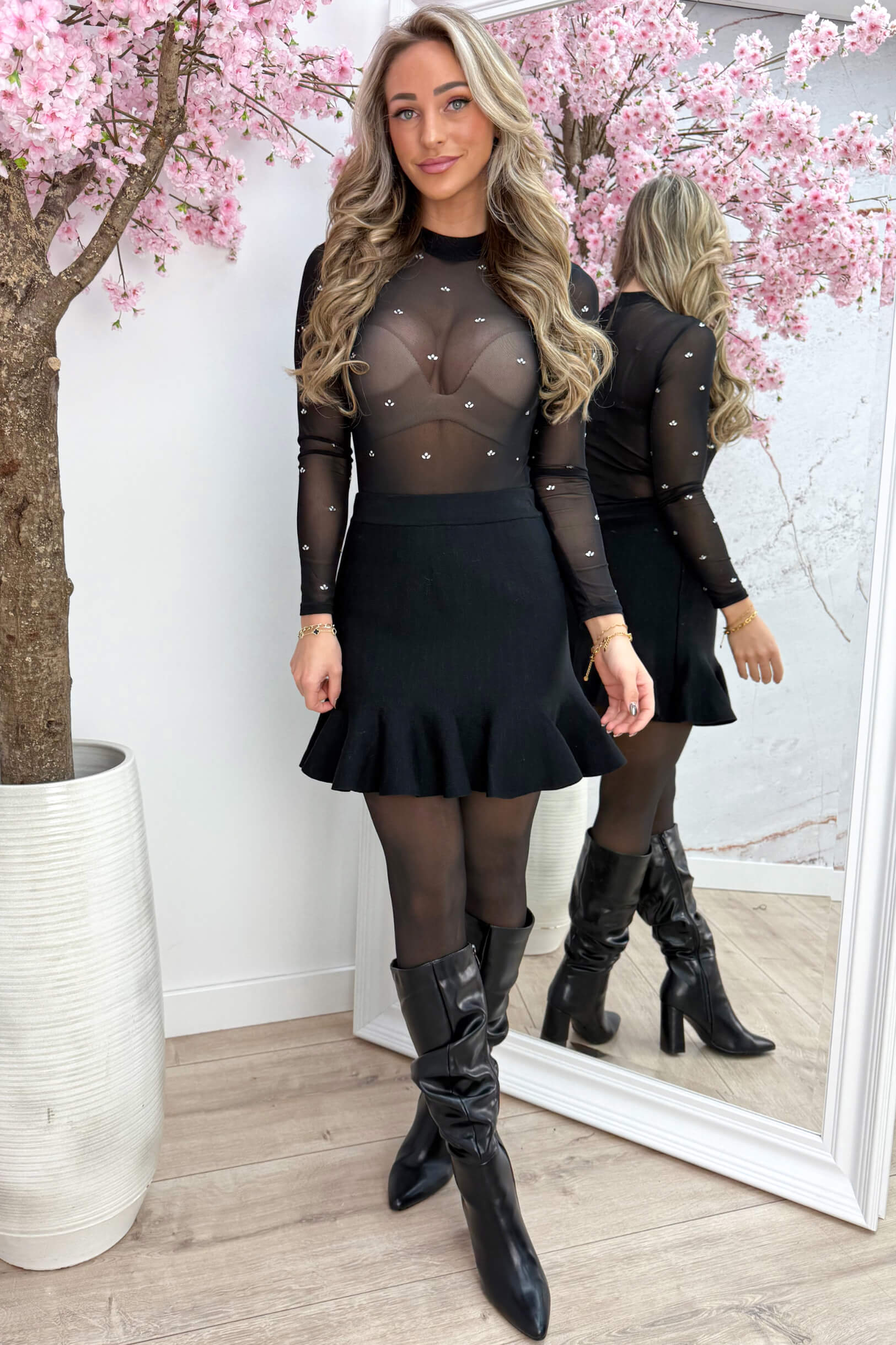 Sparkle season mesh body - Zwart