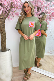 Le soleil T-shirt dress - Army