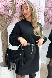 Oversized sweater dress - Zwart