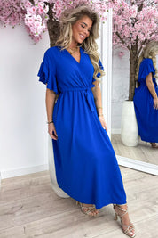 Robe Ruff Ruffle Maxi - Kobalt
