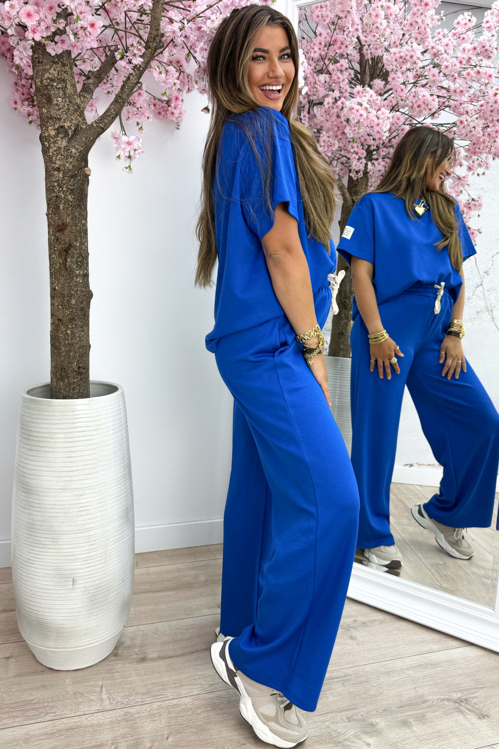 Perfect embleem comfy co-ord long - Kobalt