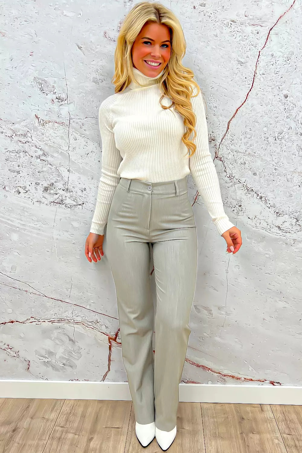 Pantalon à jambe droite 1.0 - Lt. Beige