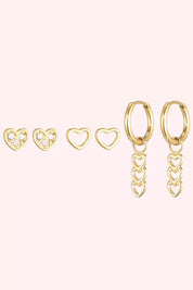 Mini set de aretes de aplastamiento - oro