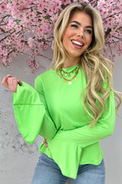 Soft flairy topje - Lime