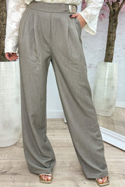 Gold detail pantalon - Taupe