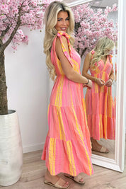 Es vedra cotton tie dress - Koraal