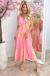 Es vedra cotton tie dress - Lollypop roze