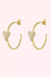 Charming heart oorbel - Goud