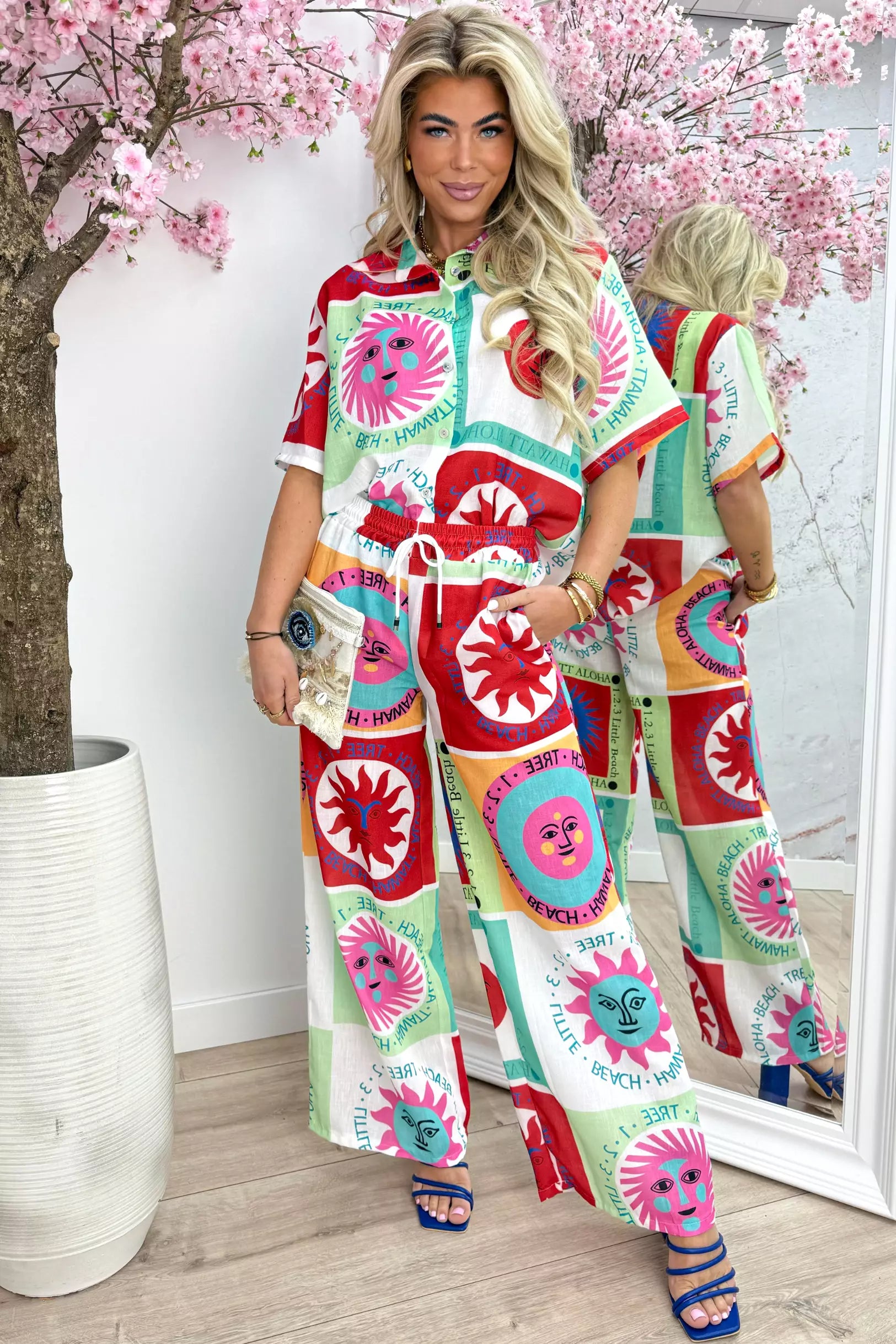 Aloha beach long co-ord - Rood