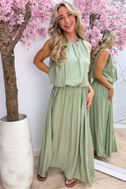 Alicante maxi dress - Olijf