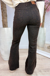 Leopard fever flare jeans - Bruin
