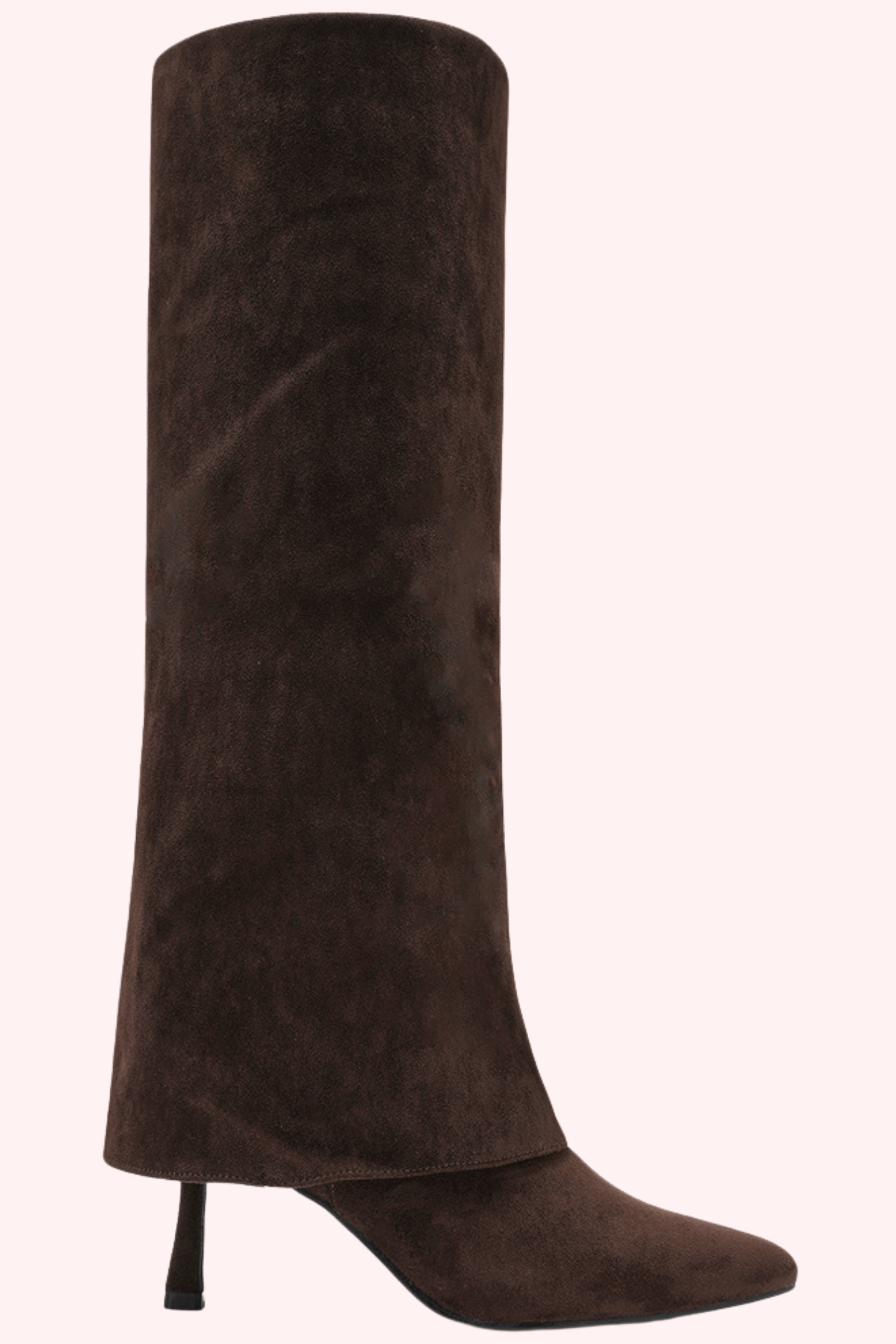 Suede look overlap heels - Bruin