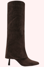 Suede look overlap heels - Bruin