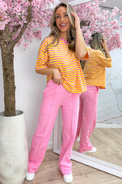Stripes are hot T-shirt - Geel