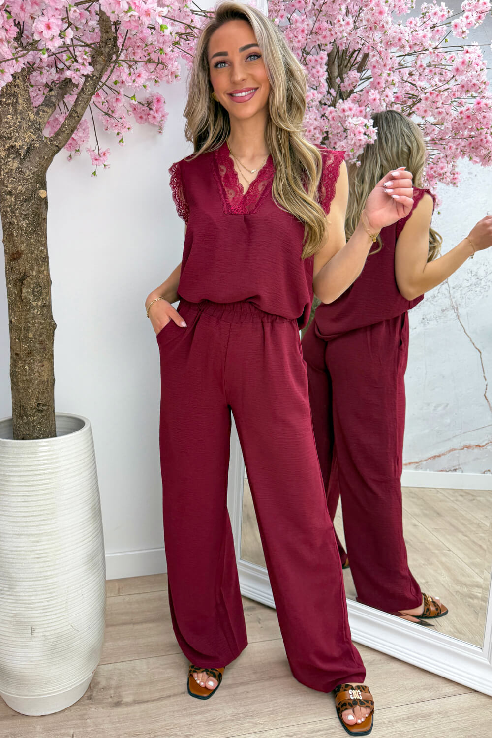 Basic lace co-ord - Bordeaux