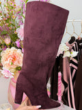 Suede luxury heels - Bordeaux