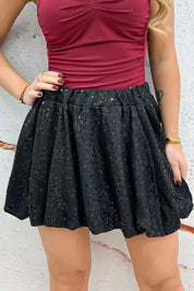 Skine Bright Paillet Skirt - Negro