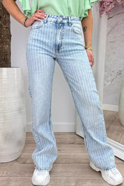 Straight leg diamonds jeans W3716 - Jeans blue