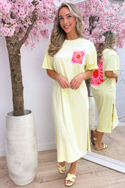 Le soleil T-shirt dress - Geel