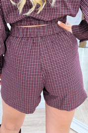 Checkered chemistry skort - Bordeaux
