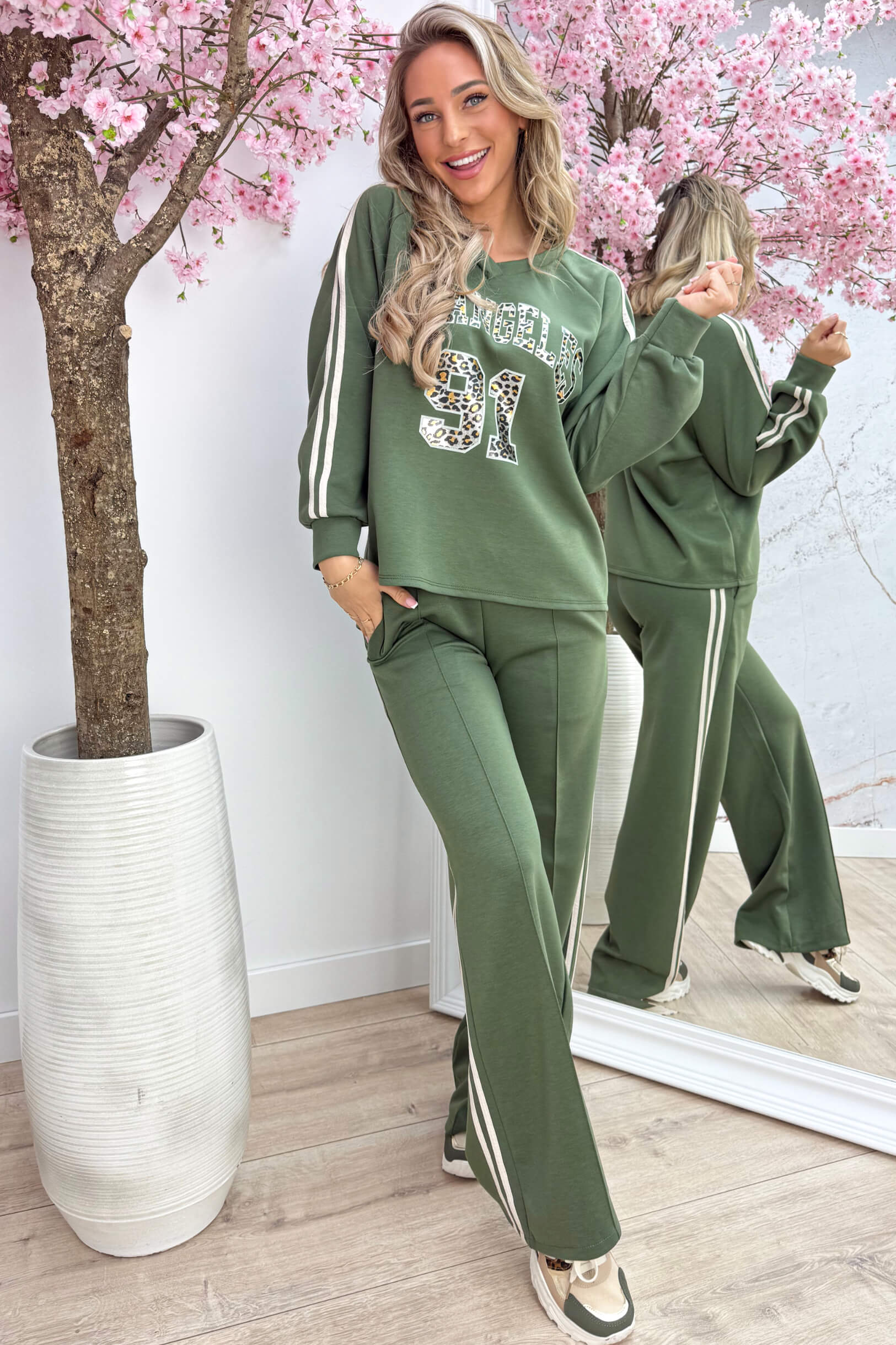 Leopard LA comfy co-ord - Army