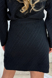 Pattern knitted skirt - Zwart