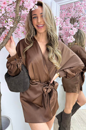 Shine all night silky jumper - Cognac