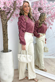 Basic draped topje - Terracotta